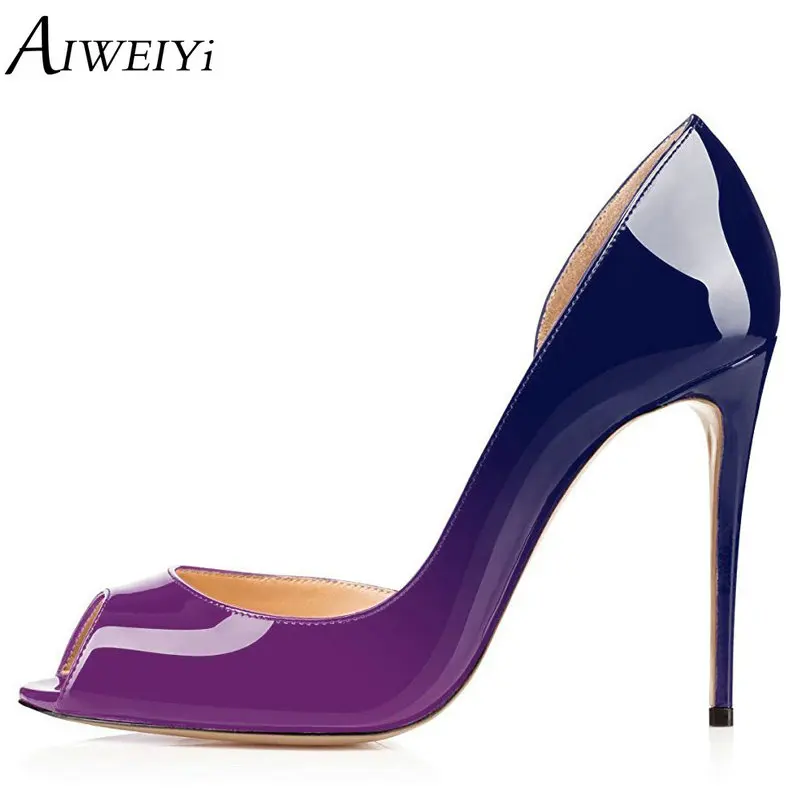 

AIWEIYi Women's Fashion Stiletto High Heels Open toe Thin High Heel Shoes 12cm Slip On Ladies Wedding Party Platform Pumps