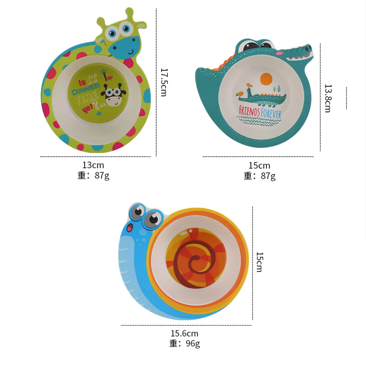 Цельная миска для кормления ребенка из бамбукового волокна, детская миска с рисунком из мультфильма, детские столовые приборы для защиты окружающей среды, Детская бамбуковая тарелка Y1