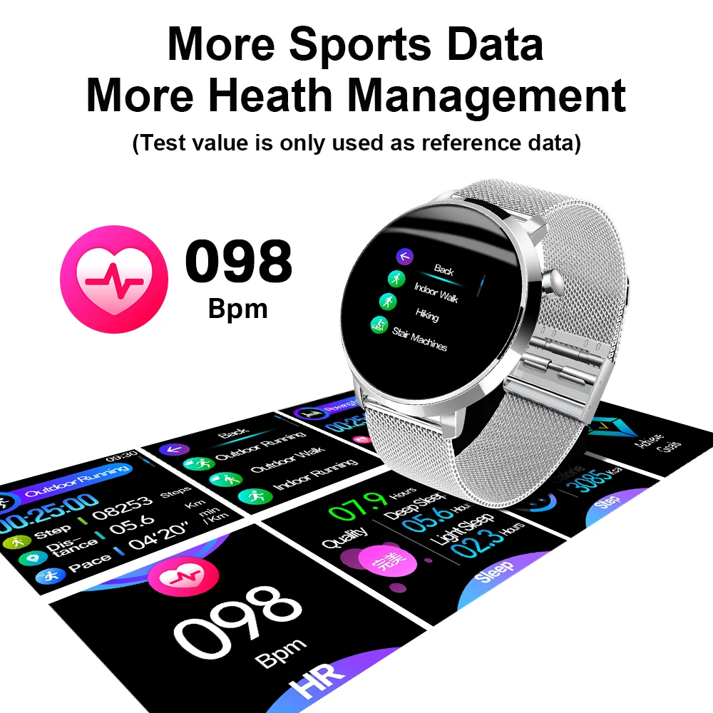 Fentorn 1,3 дюймов Bluetooth для мужчин Смарт-часы IP68 Водонепроницаемый сердечный ритм кровяное давление фитнес-трекер Smartwatch для Android IOS