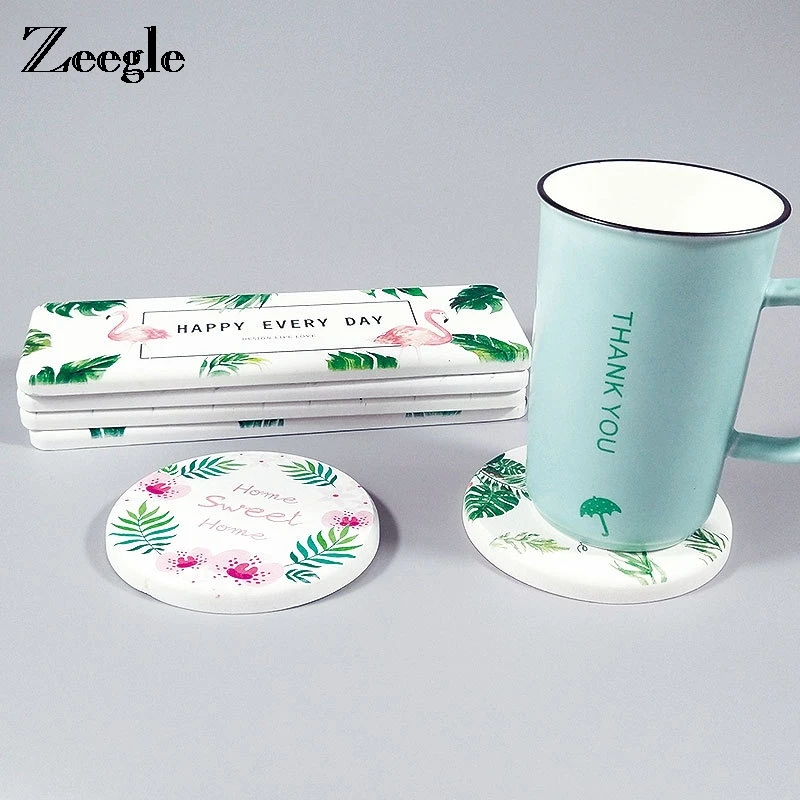 

Zeegle Water Absorption Washing Table Soap Mat Diatomite Cup Mat Coaster Tea Coffee Mug Pad Heat Resistant Coaster Table Decor