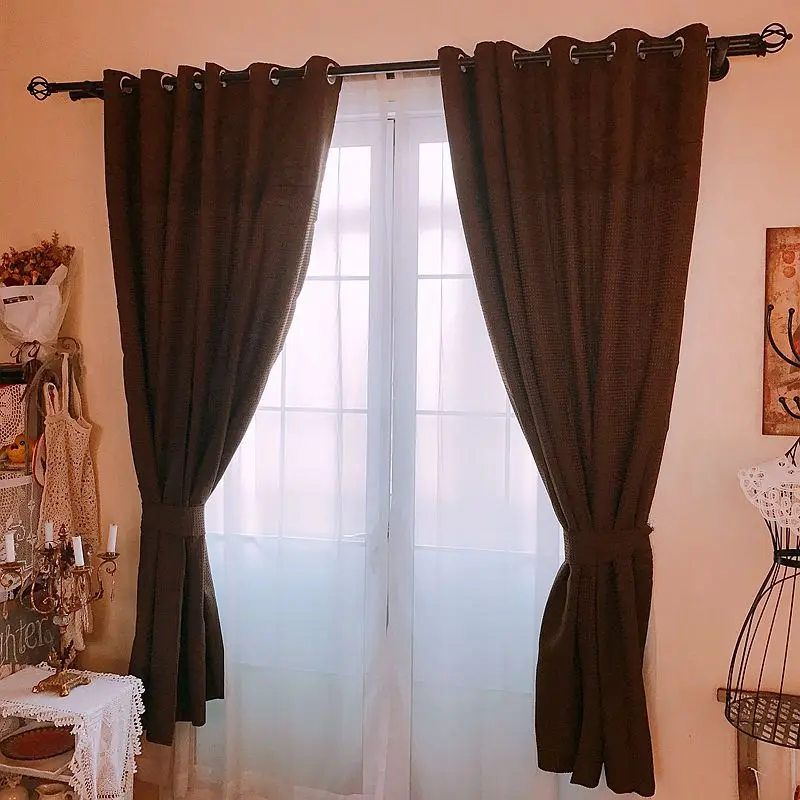 

1Pc European Style Home Decoration Curtains For Living Room/ Bedroom/ Door double-layer finished blackout curtains