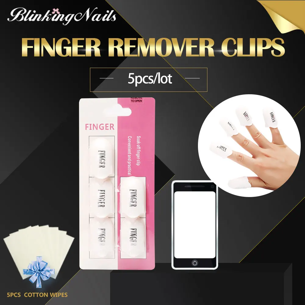 

BlinkingNails Plastic Gel Remover Clips for Nail Nail Polish Remover Clip Nails Degreaser for Phone Remove Gel Nail Polish 5pcs