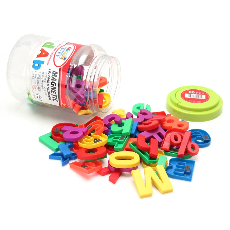 

80PCS/Box Educational Aids Learning 26 English Alphabets Letters Numbers Numeral Signs Magnetic Stickers Fridge Stickers Toys