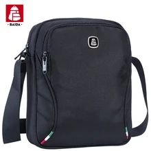 BAIDA Mens Noir Bandoulière Sac Designer Petit Voyage Crossover Sacs en Travers Du Corps Hommes Épaule Sac avec Italie Drapeau