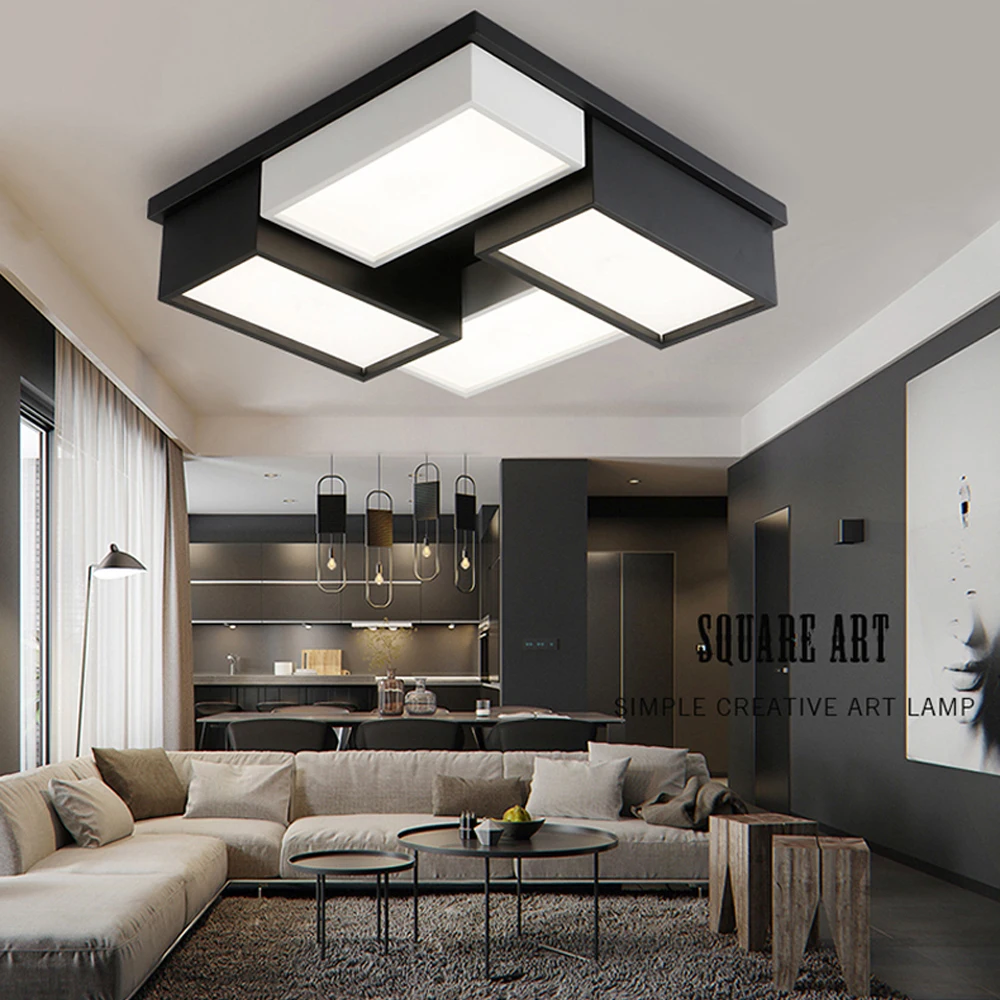 

LED Nordic Iron Acrylic Square Rectangle LED Lamp.LED Light.Ceiling Lights.LED Ceiling Light.Ceiling Lamp For Foyer Bedroom Hall