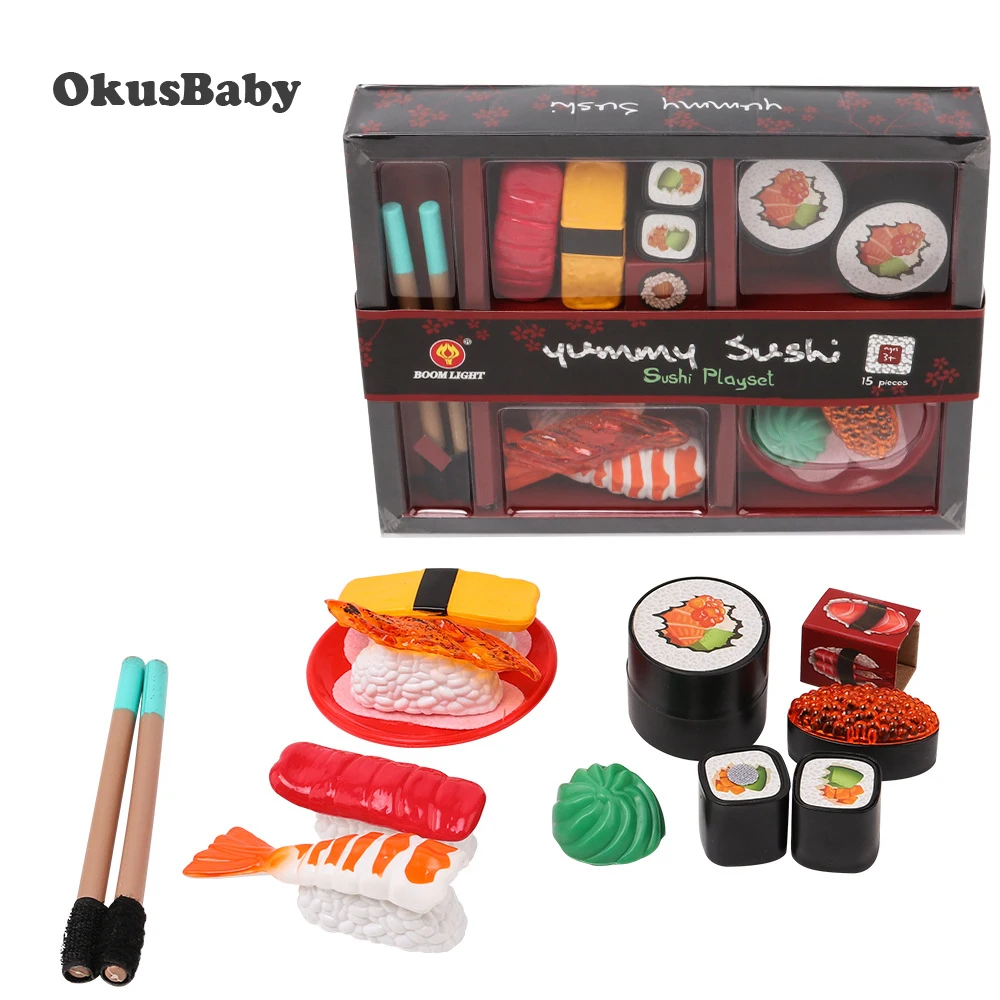 ULDIGI 6 Unidades Simulação De Sushi Adereços De Exibição De Sushi Modelo  De Sashimi Artificial Comida De Jogo Realista Fingir Jogar Brinquedo De