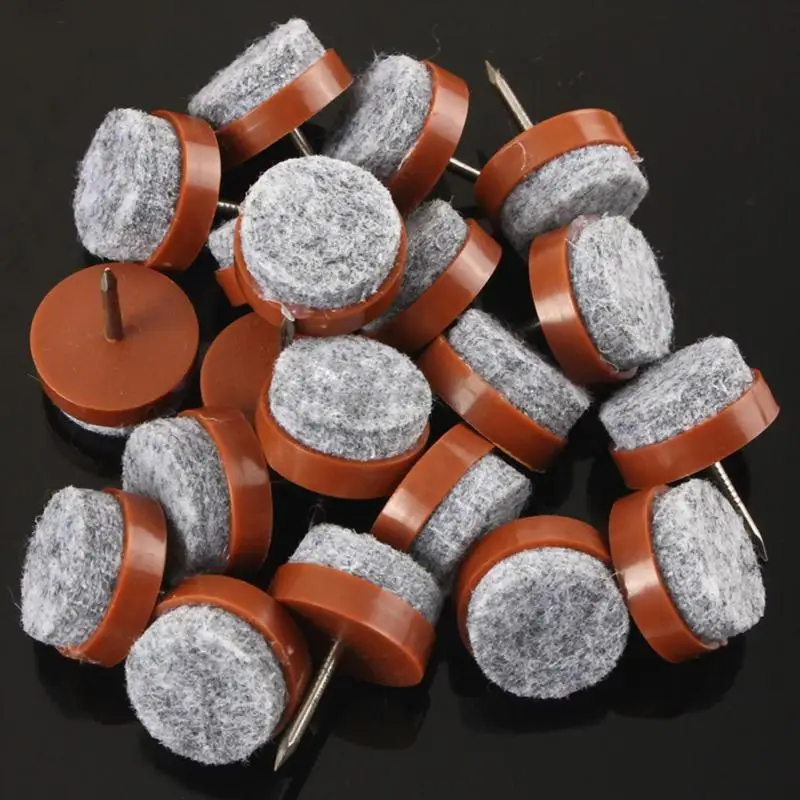 20pcs Felt Feet Pad Skid Glide Furniture Nail Protector Floor Table Chair Leg