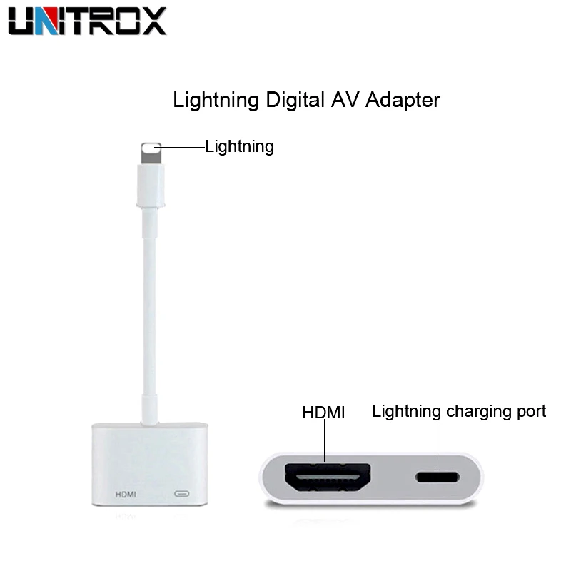For Lightning Digital AV Adapter with Light-ning Charging Port for HD TV Monitor Projector 1080P for iPhone/iPad/Pod/iOS 11-12.1 For Lightning Digital AV Adapter with Light-ning Charging Port for HD TV Monitor Projector 1080P for iPhone/iPad/Pod/iOS 11-12.1