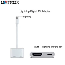 For Lightning Digital AV Adapter with Light-ning Charging Port for HD TV Monitor Projector 1080P for iPhone/iPad/Pod/iOS 11-12.1 For Lightning Digital AV Adapter with Light-ning Charging Port for HD TV Monitor Projector 1080P for iPhone/iPad/Pod/iOS 11-12.1