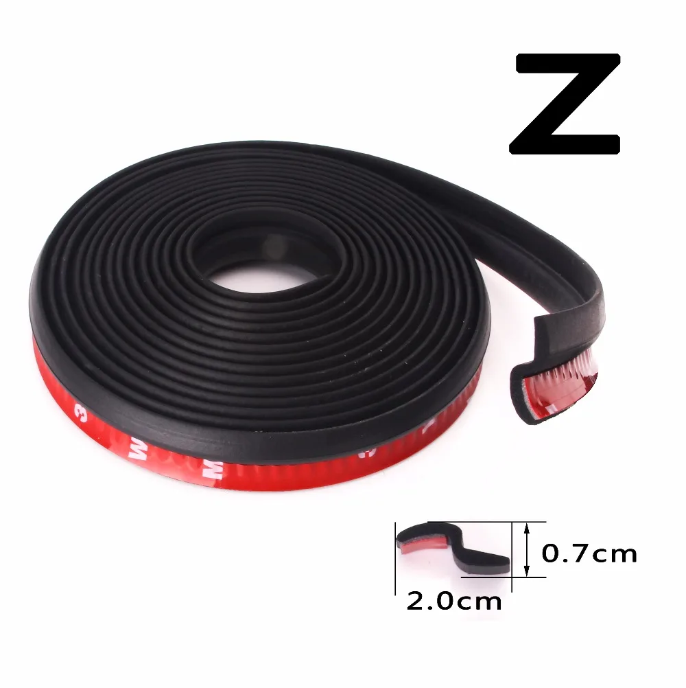 

4 Meter Z Type Adhesive Car Door Seal Noise Sound Insulation Rubber Weather Strips Edge Dust Waterproof Seal