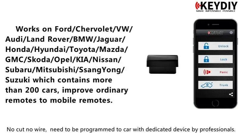 B-OBD KD вход для смартфонов в автомобиль пульты вход замок/разблокировка/багажник KD OBD вход без провода не нужен для ключа смартфона