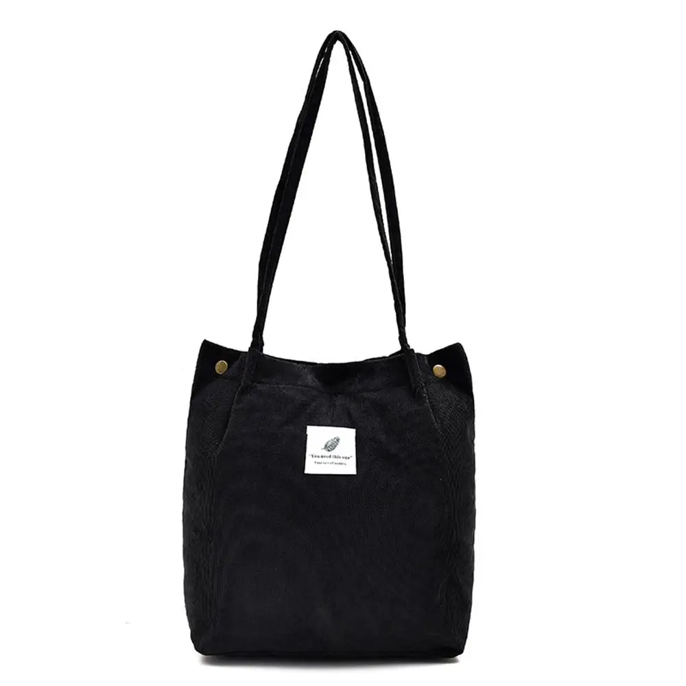Женская Вельветовая Холщовая Сумка-тоут, женская сумка, многоразовая складная сумка для покупок, сумка с хлопковой подкладкой