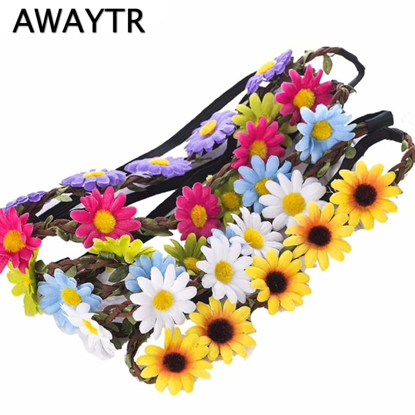 

Flower Bohemia Headband Hair Accessories Jewelry Women Beach Flower Hair Bands Headband for Girls Elastic Flower Crown Headband