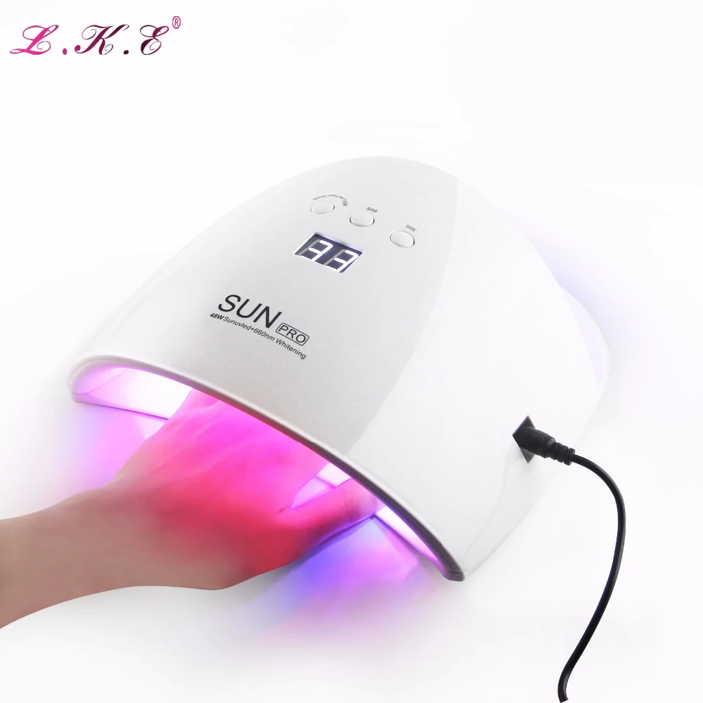 LKE 48W LED UV Lamp Skin care machine Curing Nail Gel Polish with Automatic Sensor 3 Timers