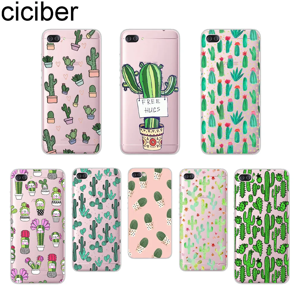 

ciciber Cactus Phone Case for ASUS Zenfone 4 Max Plus Pro ZC520KL ZC554KL for ZenFone Max Plus M1 ZB555KL ZB570TL Soft TPU Coque
