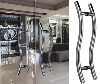 

450mm Length S Style Ladder Stainless Steel Door Pull Handle Round/Polish PA-115-25*450 For Glass/Wooden/Metal Doors HM87