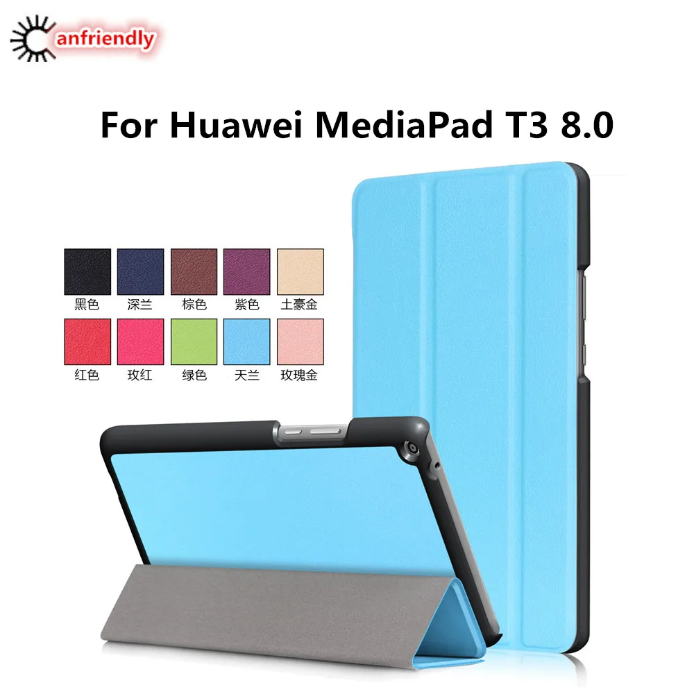 Чехол книжка из искусственной кожи для Huawei T3 T 3 8 0 дюйма MediaPad KOB L09 W09 чехол планшета