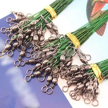 72 шт. Нержавеющая сталь покрытием следы следов приманка проводник лидер крючки Поворотный фиксатор с карабином 15/23/30 см