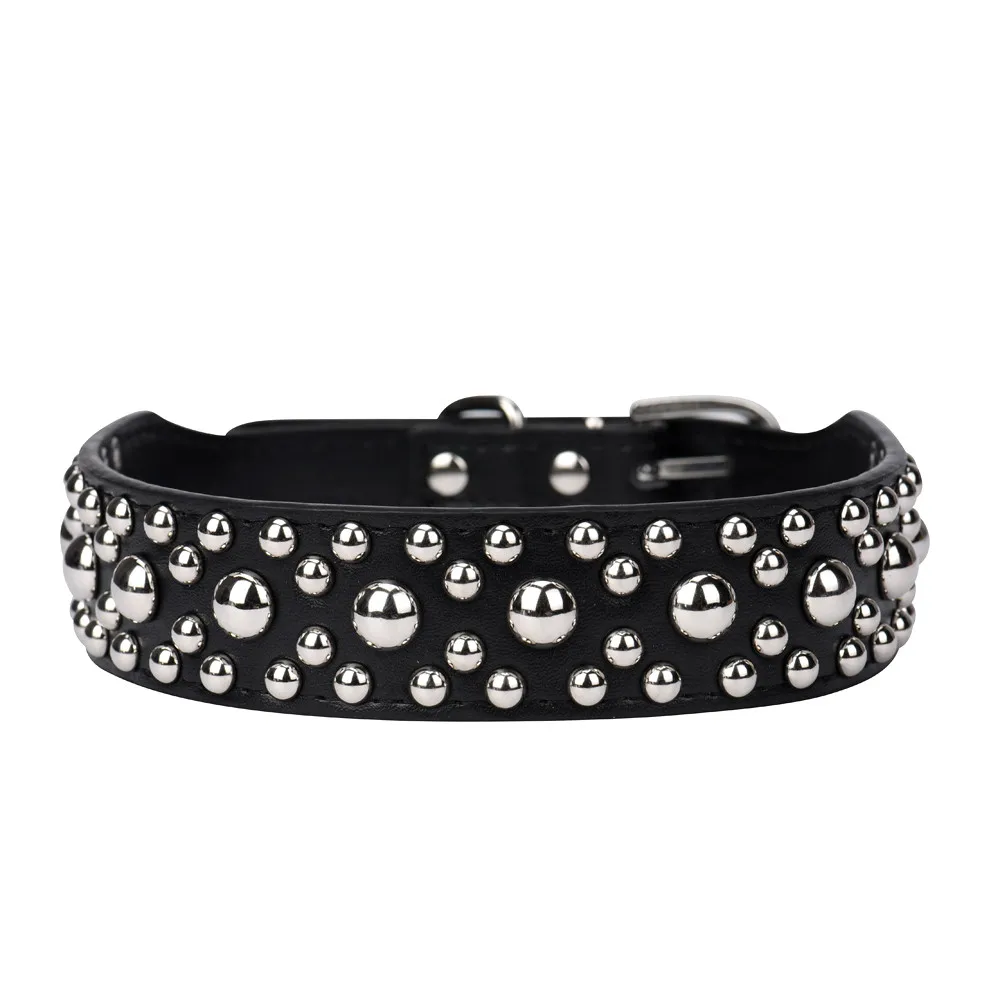 Pet Shop Dog Accessorios Adjustable Leather collars Rivet Mushroom Studded Stylish and fashion appearance collar correa perro@22