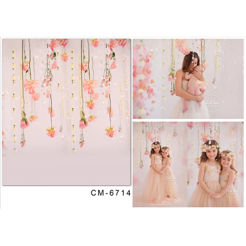 

Pink Flowers Children Girl Backdrops for Photography Printed Baby Newborn Photo Shoot Props Kids Photo Portrait Backgrounds