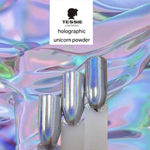 Tessie shop лучшее качество голографический Единорог порошок Радужный пигмент порошок зеркальный порошок настоящий голографический волшебный порошок-не блеск