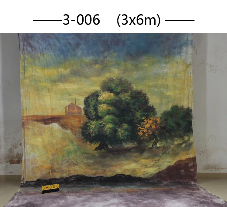 

Custom 3x6M Hand Painted natural scenic tree Backdrop background,muslin photography backdrops for Family Photos,adult,kids 3006