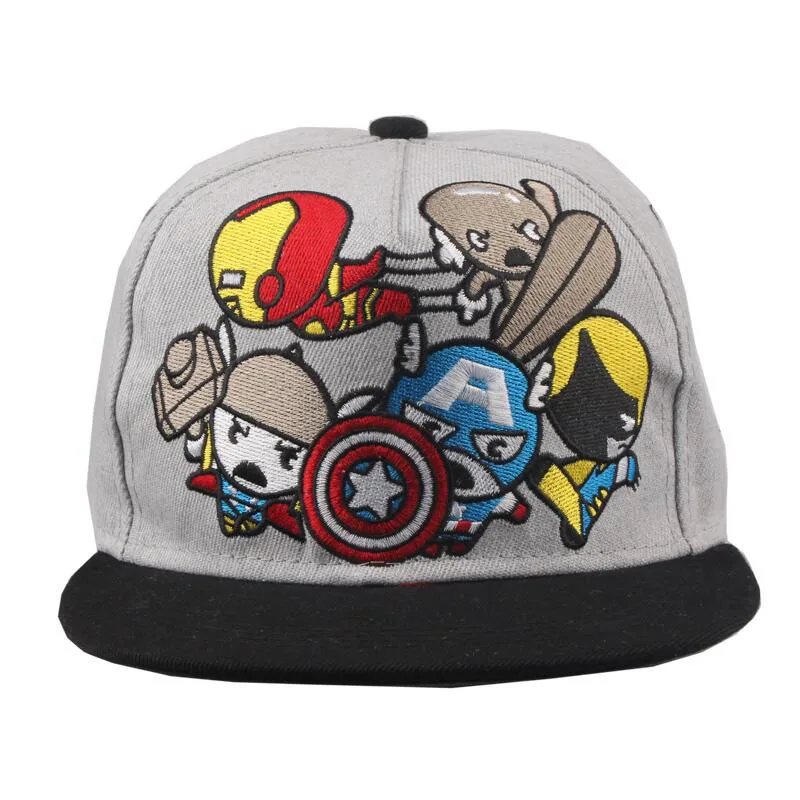 

High Quality Cotton Iron Man Baseball Cap Cartoon Marvel's The Avengers Snapback Hats Brand Hip-Hop Caps Bone For Men Women