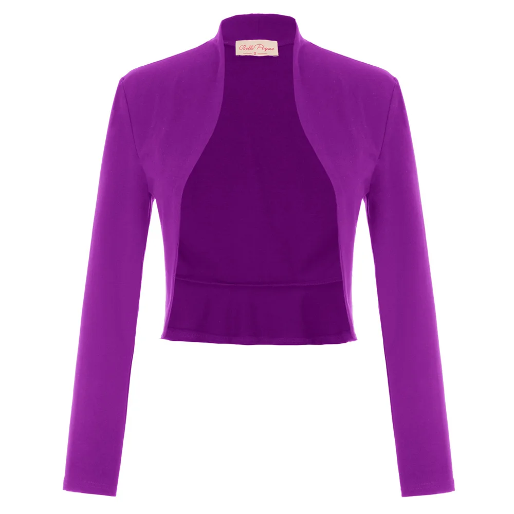 

Jacket Top Cotton Bolero Soft Women Ladies Comfy Long Sleeve Formal Stretch Solid Cardigan Plus Size
