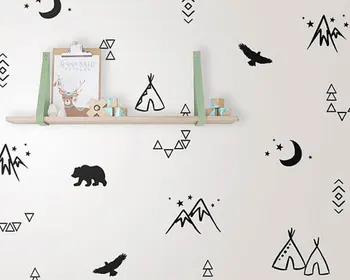 

Wild Desert Tribal Teepee Designs Wall Decals Home Decor Nursery Kids Room Bedroom Vinyl Wall Stickers Removable Mural N836