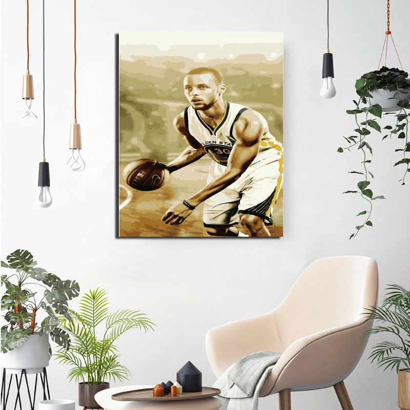 

Pictures By Numbers Basketball Star DIY Digital Painting Canvas Painting Modern Painting Wall Picture For Living Room Decoration