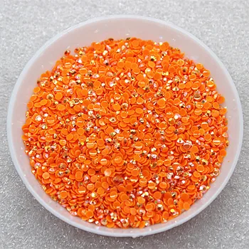 

SS6 2mm 5000pcs/pack Orange AB Jelly Non-hotfix flatback resin rhinestones for 3D Nail Art Tips decoration