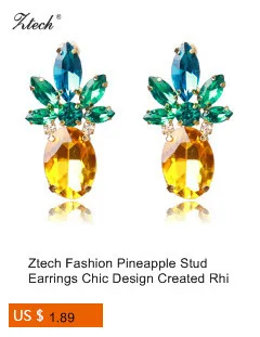 Ztech New Hot Light Blue& Pink Resin with big Crystal Flower Earrings for Women Luxury Starburst Pendant Gem Statement Earrings