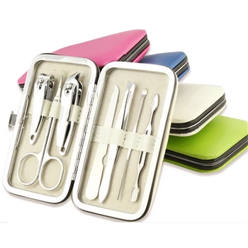 

manicure sets nail tool suite 7 pcs,nail clippers beauty scissors eyebrow clip curette sub nail file,manicure pedicure kit set.