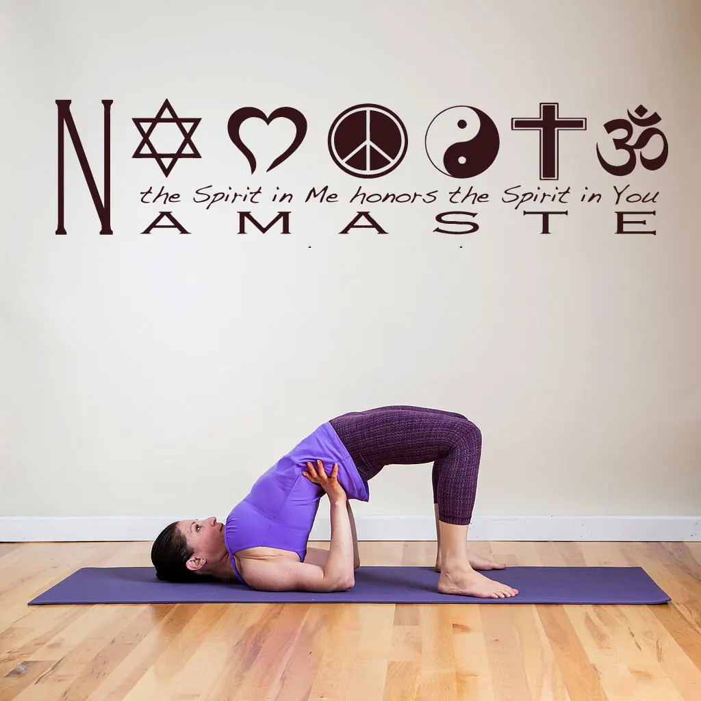 Yoga Quote Wall Decal Vinyl Sticker Bedroom Home Decor Namaste Yoga