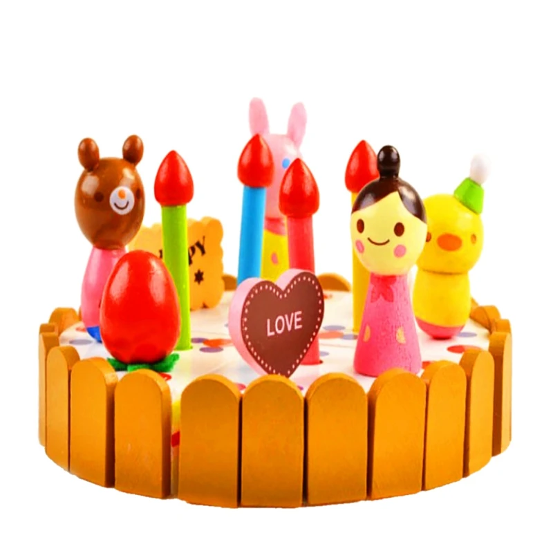 

DIY Cake Toy Kitchen Food Pretend Play Cutting Fruit Birthday Toys BeFor Kid Educational Gift
