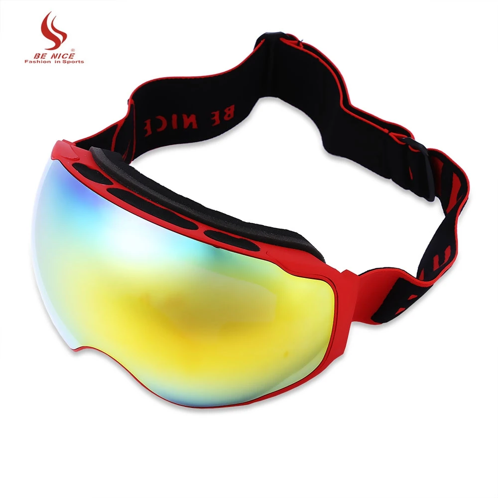 Nueva benice protección UV doble nieve snowboard Gafas lente anti-vaho esférica grande hombres mujeres esquí Gafas nieve Nueva benice protección UV doble nieve snowboard Gafas lente anti-vaho esférica grande hombres mujeres esquí Gafas nieve