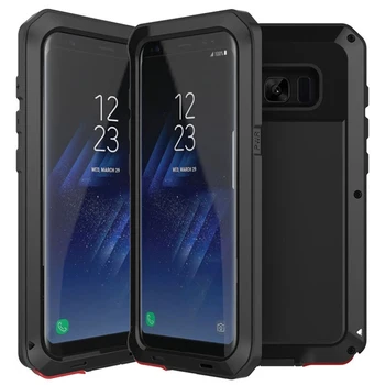 

10pcs Heavy Duty Shockproof Matal Cover For Samsung Galaxy S10 E S9 S8 Plus Note 9 8 Armor Aluminum Silicone+PC Protection Case