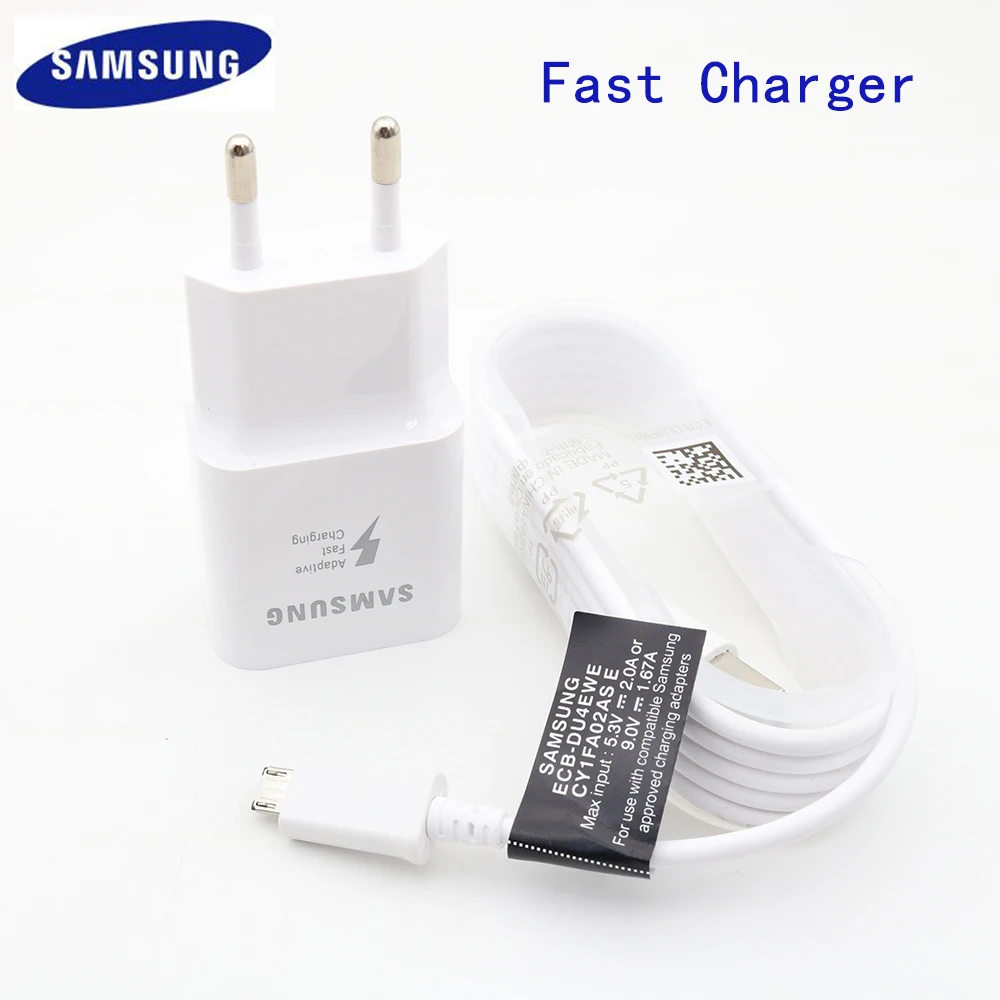 

Original For Samsung Galaxy 9V2A Fast Charger EU Wall Adapter 1.5M Micro Usb Cable For j1 j7 j5 j4 j3/A8 A9 2018 S4 S6 S7 Edge