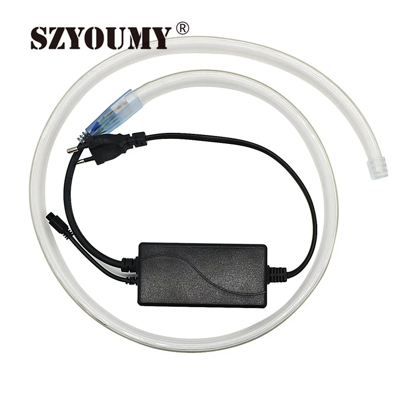 SZYOUMY 5730 120 светодиодный s/m 220 V Светодиодная лента CCT холодный белый и теплый белый двойной белый Диммируемый ленточный светильник + регулятор