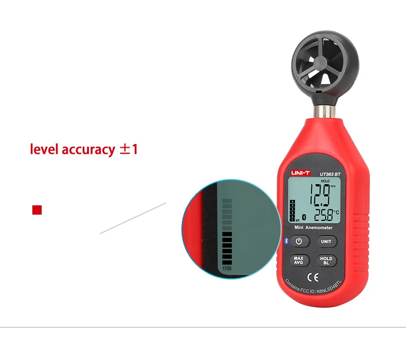 UNI-T UT363BT Мини цифровой Bluetooth Анемометр Ручной цифровой измеритель скорости ветра термометр измеритель ветра обновлен от UT363