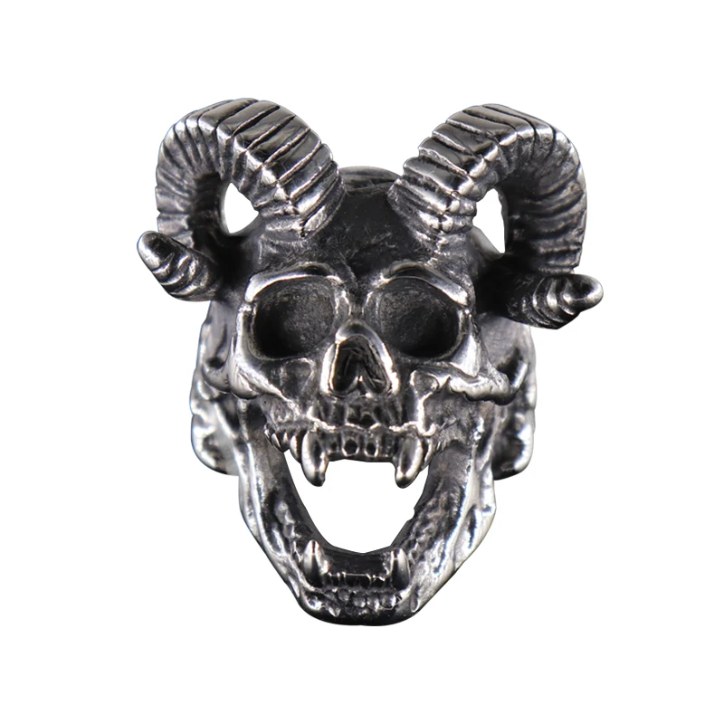 Huge  Big Ram Skull Head ring (1)