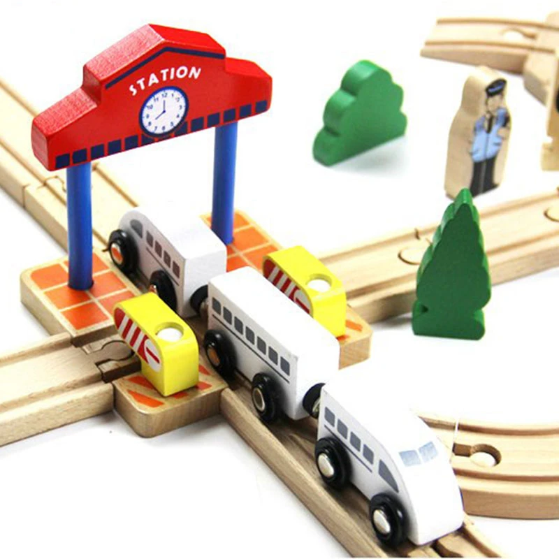 wooden train station