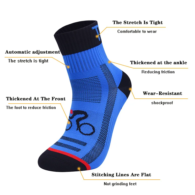 2023 New Men Women Cycling Sock Breathable Outdoor Basketball Socks Protect Feet Wicking Bike Running Football Sport Socks