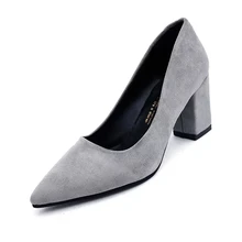office & career shoes wedding shoes women shoes pointer Toe medium heel concise pumps red/black/gray color