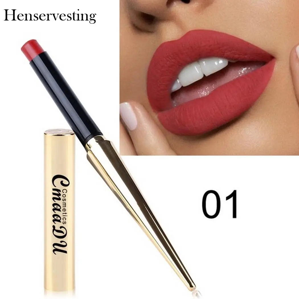 

12 Colors Matte Sexy Nonstick Cup Long Lasting Waterproof Makeup Lipstick Silky Texture Durable Make Up Cosmetic Beauty