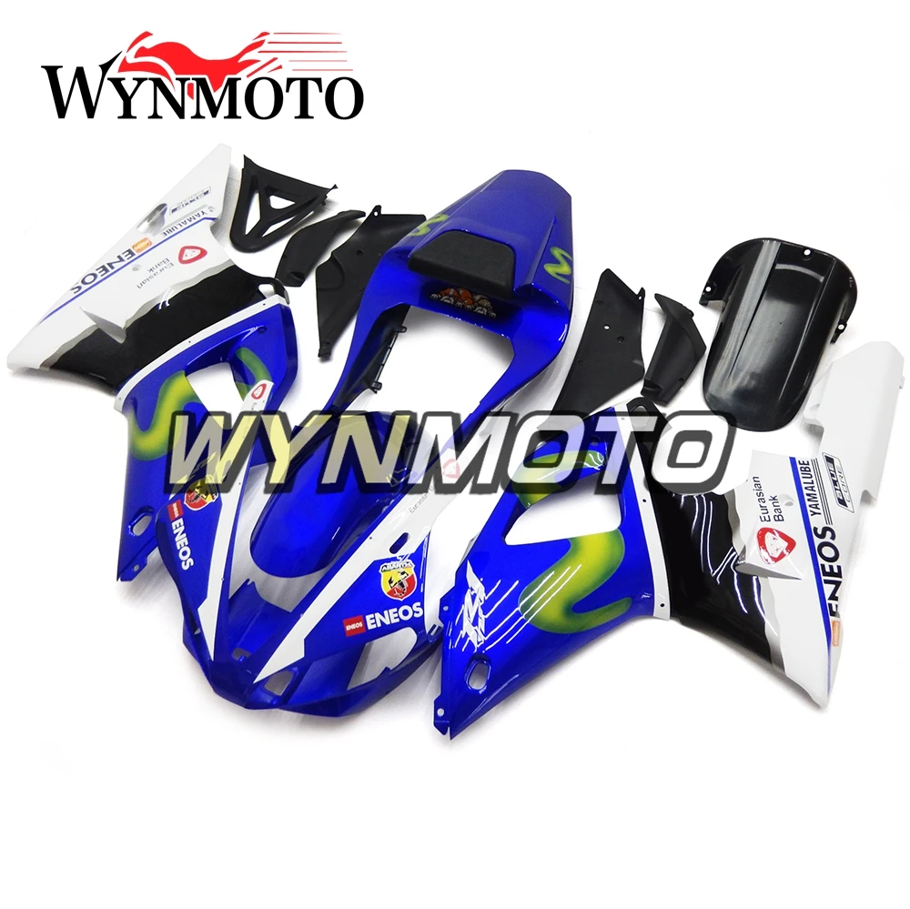 

ABS Plastic Injection Blue White Covers New Complete Motorcycle Fairings For Yamaha YZF R1 2000 2001 Fairing Kit Cowlings