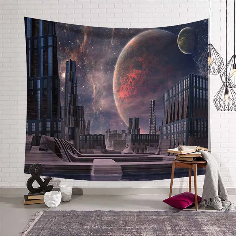 Lannidaa Psychedelic Starlight волк лес гобелен настенный макраме HomeDecorative Тонкий пляж полотенце простынь настенный гобелен