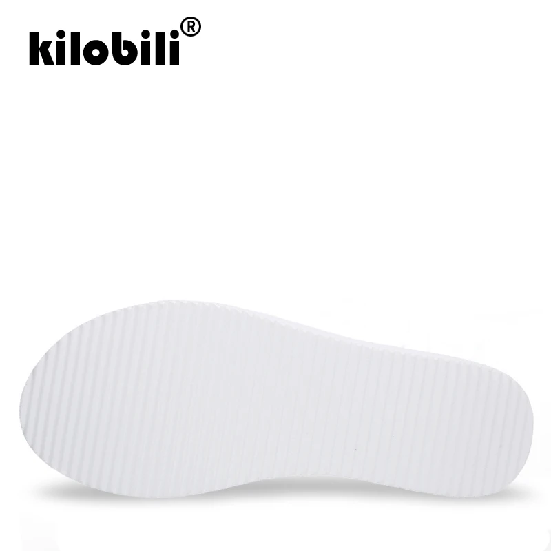 Kilobili/2019 г. летние женские шлепанцы черно белые Тапочки из натуральной кожи с