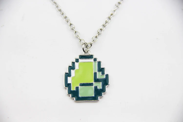 

Fashion Jewelry Silver Charm JJ My world Green strange coolie face Pendant Necklace For Women