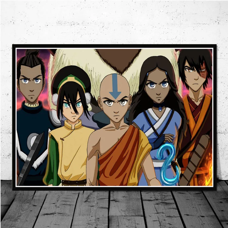 Аватар Последний Airbender Aang Fight аниме художественный постер Картина Настенная картина для домашнего декора плакаты и принты - Цвет: 0008